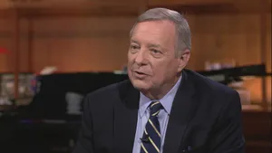Richard Durbin With Striped Blue Tie Wallpaper