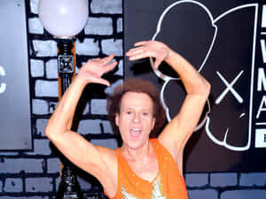 Richard Simmons Energetic Pose Wallpaper