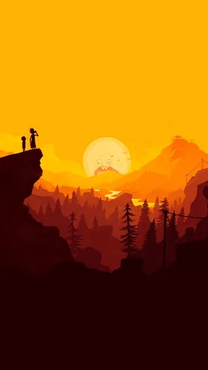 Rick And Morty On Cliff Iphone Wallpaper