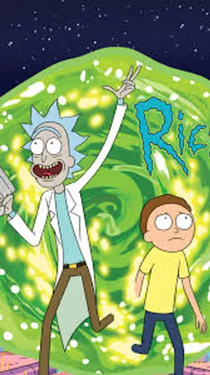 Rick And Morty Portal Cartoon Mobile Wallpaper