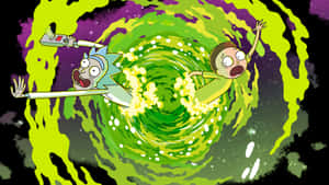 Rick And Morty Portal Green Swirl Art Wallpaper