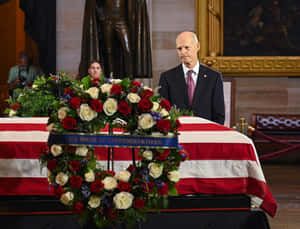 Rick Scott Pays Respect To Veteran Wallpaper