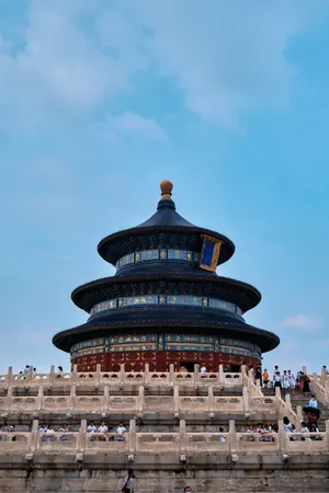 Right Side Of The Temple Of Heaven's Main Prayer Hall Wallpaper