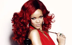 Rihanna Hd Red Hair Red Dress Wallpaper