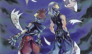 Riku Standing Confidently In The Colorful World Of Kingdom Hearts Wallpaper