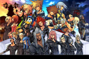 Riku Wielding His Keyblade In The World Of Kingdom Hearts Wallpaper