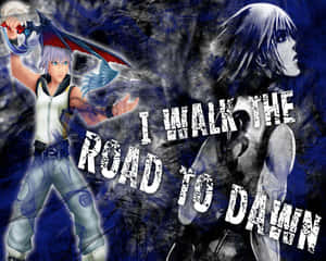 Riku Wielding His Powerful Keyblade In Kingdom Hearts Wallpaper