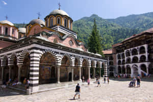 Rila Monastery Veranda From Outside Wallpaper