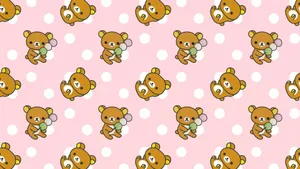 Rilakkuma Pattern In Pink Cute Tablet Wallpaper