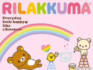 Rilakkuma Rainbow Art Wallpaper