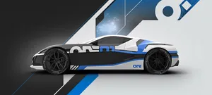 Rimac C_two Electric Hypercar Cruising On A Scenic Road Wallpaper