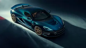 Rimac C_two Electric Hypercar In Action Wallpaper