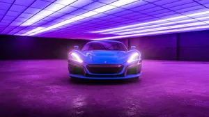 Rimac C_two Electric Hypercar In Action Wallpaper