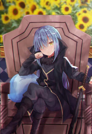 Rimuru Pfp Throne With Sunflowers Wallpaper
