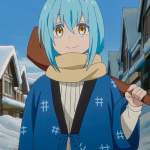 Rimuru Pfp With Winter Clothes Wallpaper