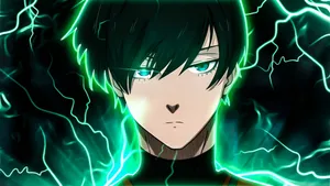 Rin Itoshi Intense Electric Aura Wallpaper