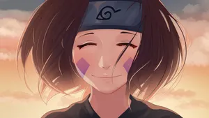 Rin Nohara Standing Gracefully In A Forest Wallpaper