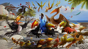 Rio Blu And Other Birds Wallpaper