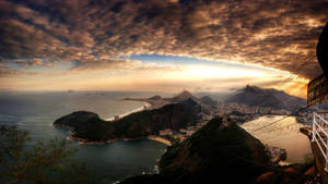 Rio De Janeiro Sugarloaf Cableway Sunset Wallpaper