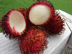 Ripe Pulasan Fruit Slice Wallpaper