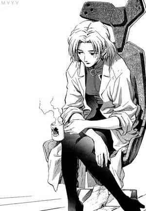 Ritsuko Akagi From Neon Genesis Evangelion In Thoughtful Pose Wallpaper