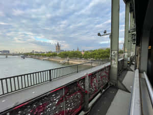 River Viewfrom Bridge Cologne Germany Wallpaper