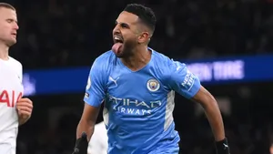 Riyad Mahrez Celebrating Tongue Out Wallpaper