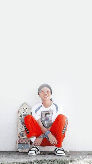 Rm Bts L.a. Skateboard Photoshoot Wallpaper
