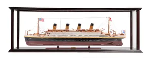 Rms Titanic Museum Exhibit - Detailed Model In Glass Display Wallpaper
