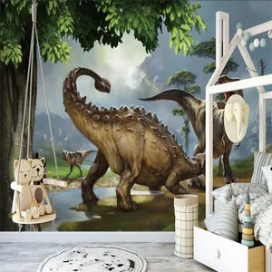 Roaring 3d Dinosaur In A Prehistoric Landscape Wallpaper