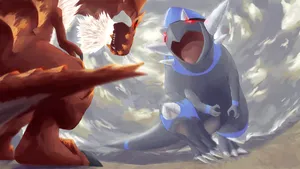 Roaring Cranidos Rampardos Form Wallpaper