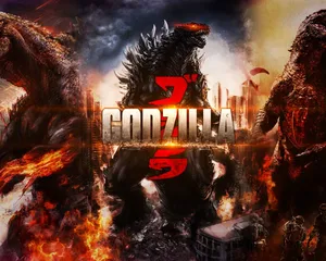 Roaring Godzilla In The City Wallpaper