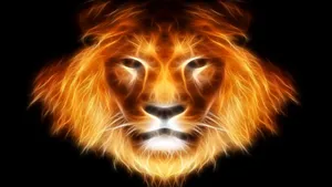 Roaring Lion In An Abstract Design Wallpaper