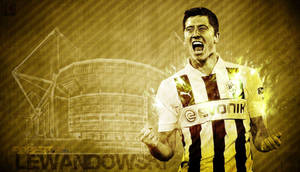 Robert Lewandowski Yellow Art Wallpaper