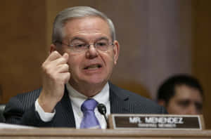 Robert Menendez Intense Speech Wallpaper