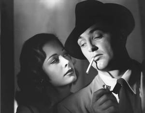 Robert Mitchum And Jane Greer Black And White Wallpaper