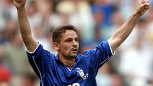 Roberto Baggio Celebrating Victory Wallpaper