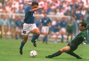 Roberto Baggio Iconic Play Wallpaper