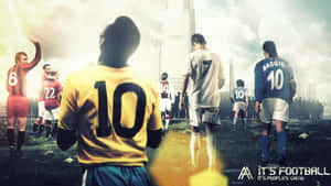 Roberto Baggio With Legends Poster Wallpaper