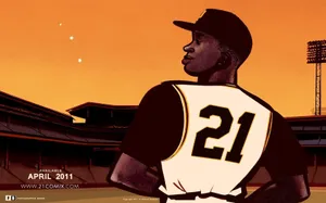 Roberto Clemente - Iconic Comic Vector Design Wallpaper