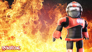 Roblox Avatar Flaming Backdrop Wallpaper