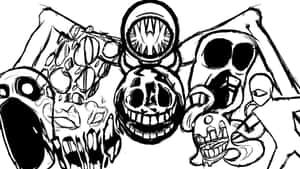 Roblox Doors Creepy Entities Sketch Wallpaper