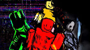 Roblox Forsaken Characters Glitch Art Wallpaper