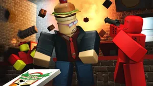 Roblox Forsaken Intense Gunfight Pizza Delivery Wallpaper