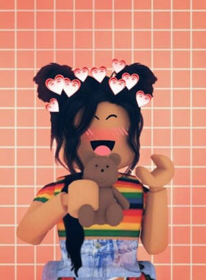 Roblox Girl With Teddy Bear Wallpaper