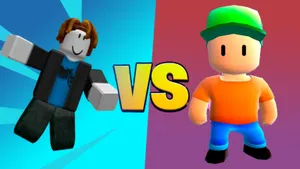 Robloxvs Stumble Guys Character Showdown Wallpaper