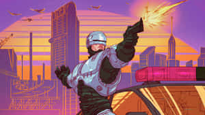 Robocop In Futuristic City Wallpaper