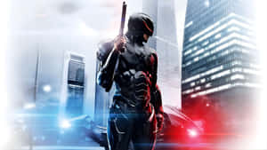 Robocop Standing In City Wallpaper