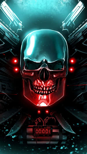 Robot Skull And Crossbones Wallpaper