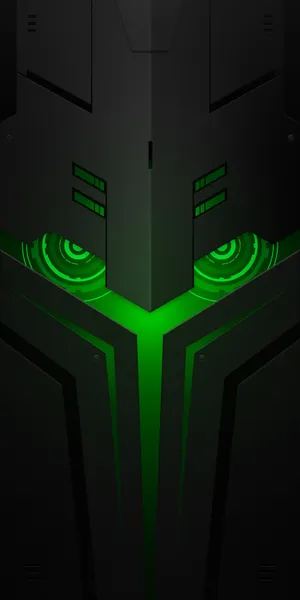 Robot With Cool Green Eyes Wallpaper